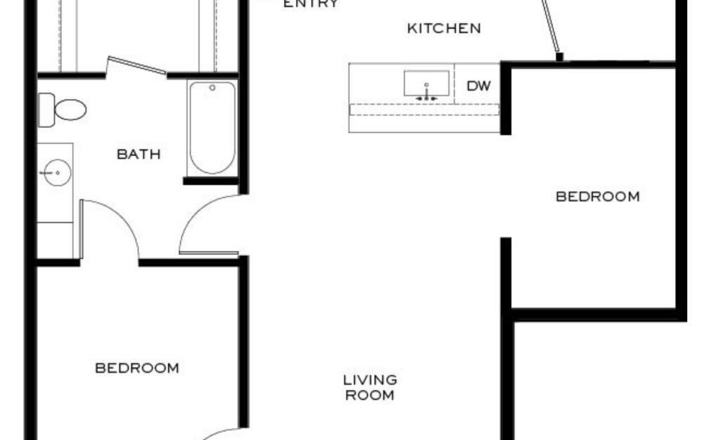 A10 - 1 bedroom floorplan layout with 1 bathroom and 913 square feet
