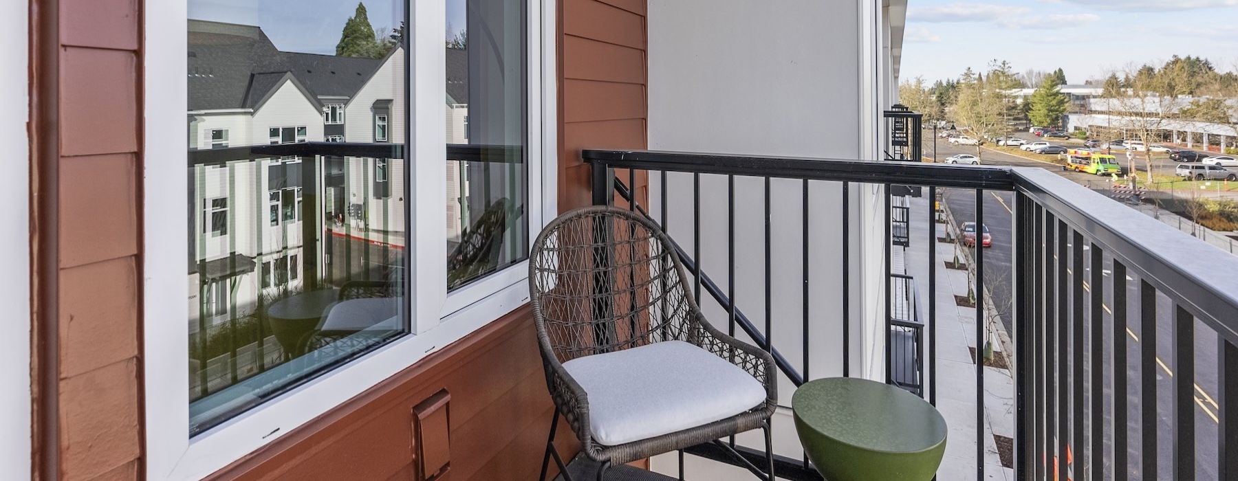 a chair on a balcony