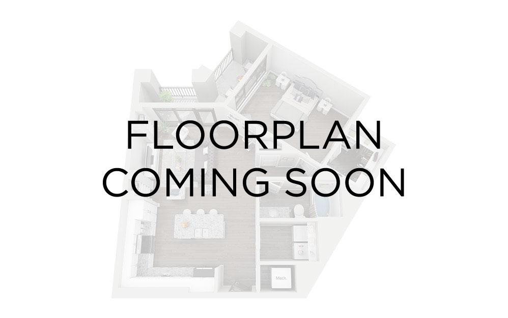 B2 - 2 bedroom floorplan layout with 2 bathrooms and 1017 square feet